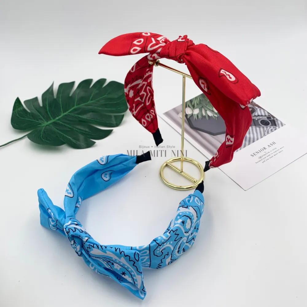 AXC472-06-Fiocco Bandana -12pz Cerchietti per Capelli - AXC472-06-Fiocco Bandana -12pz Cerchietti per Capelli