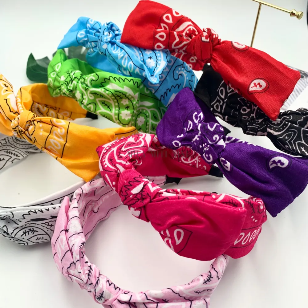 AXC472-06-Fiocco Bandana -12pz Cerchietti per Capelli - AXC472-06-Fiocco Bandana -12pz Cerchietti per Capelli