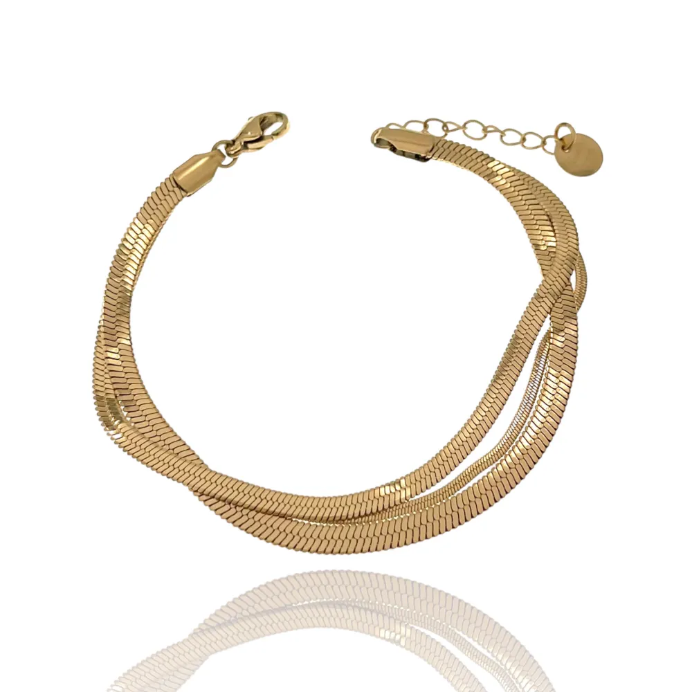 2+1 Catene Serpente-Bracciale in Acciaio - BAC-103-AA1322B