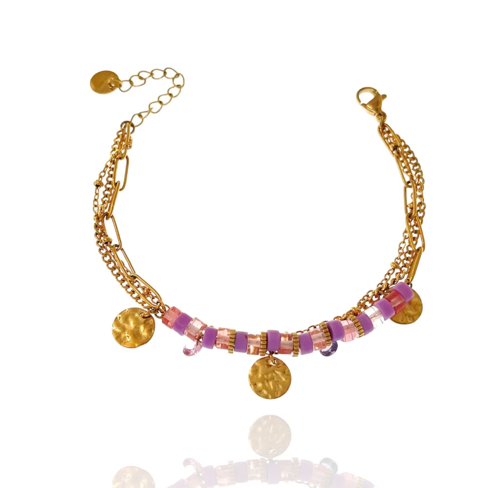 Multifili con Perline-Bracciale in Acciaio con Chiusura - BAC-103-AA1721B