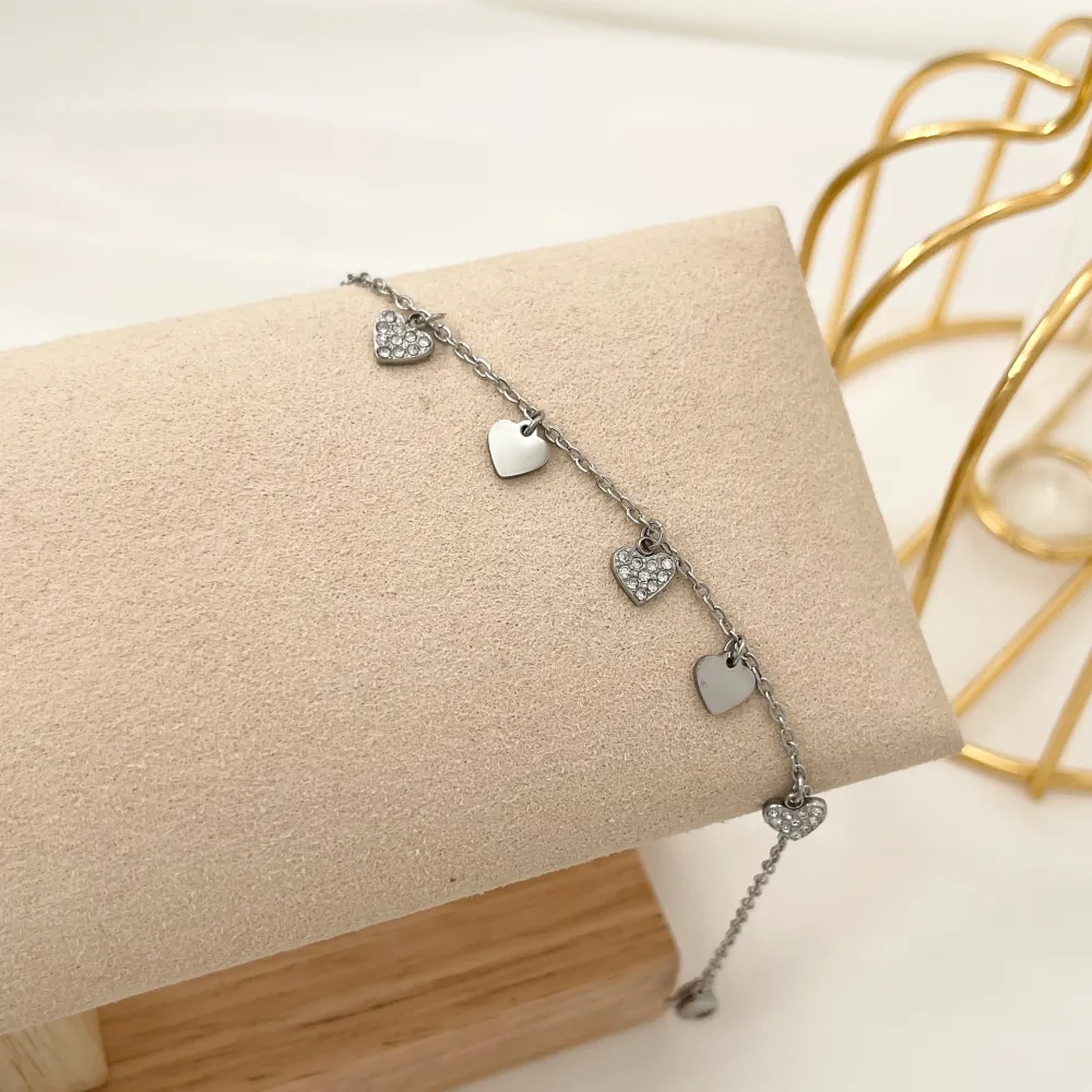 Cuore Cuorecini Pendenti-Bracciale in Acciaio - BAC-103-AA2340B