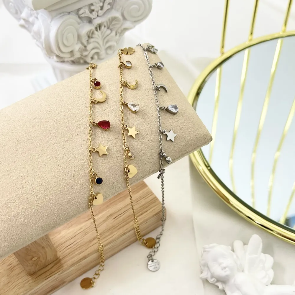 Stella Luna Goccia-Bracciale in Acciaio con Chiusura - BAC-103-AA2423B