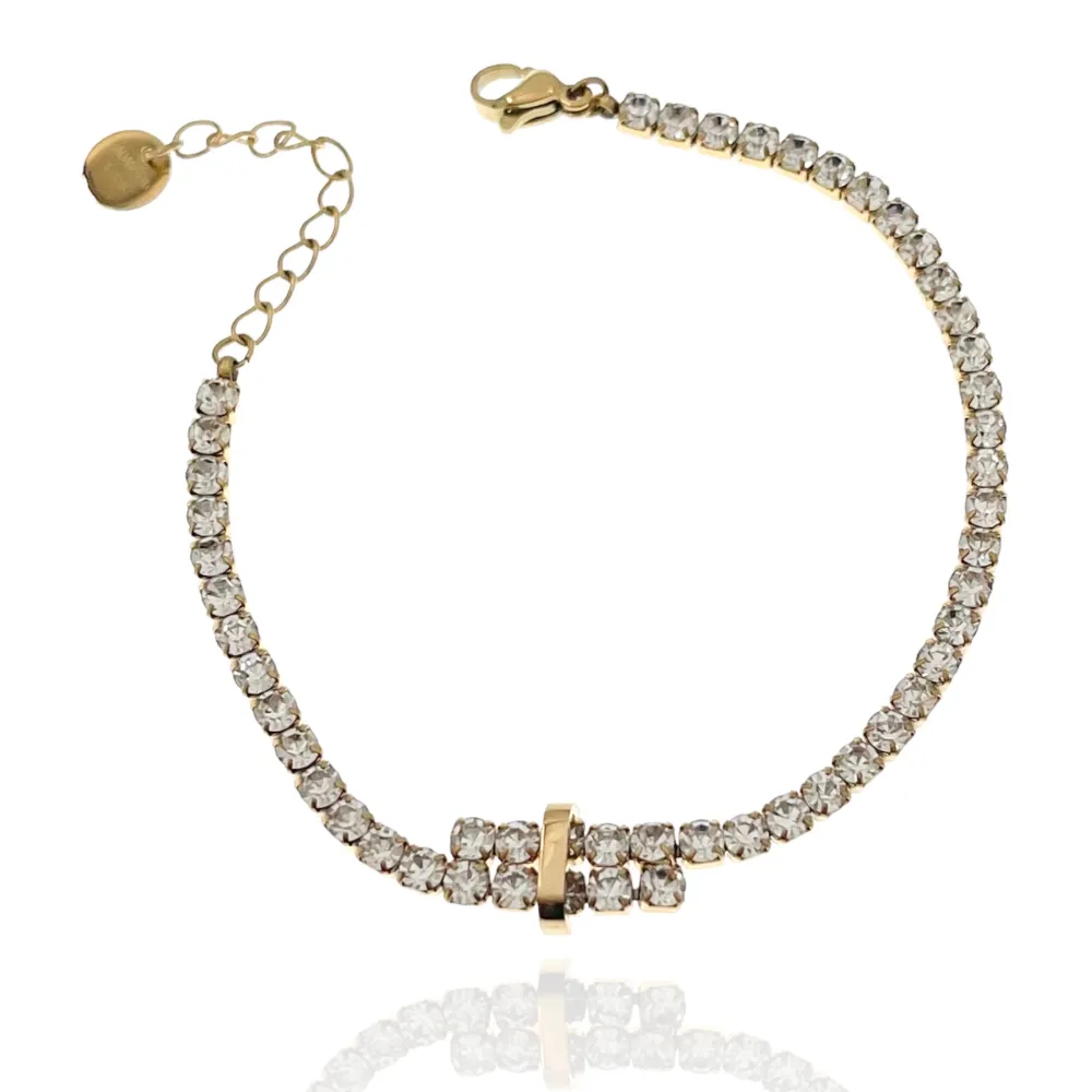 Tennis Doppio-Bracciale in Acciaio con Zirconia - BAC-103-AA2435B
