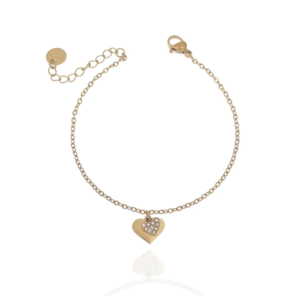 Doppio Cuore-Bracciale in Acciaio - BAC-103-AA2447B