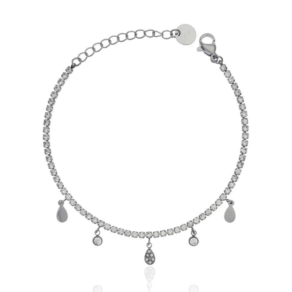 Tennis con Goccia-Bracciale in Acciaio - BAC-103-AA2525B Goccia