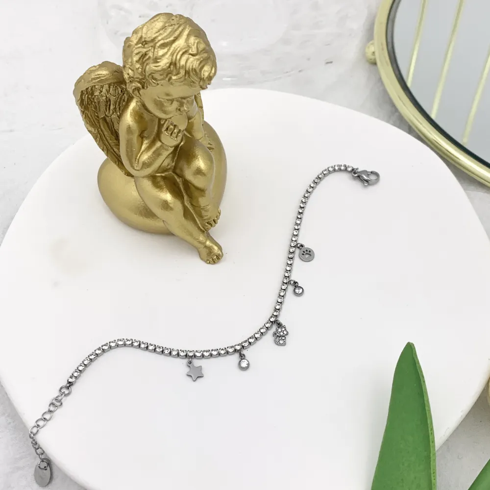 Tennis con Gatto-Bracciale in Acciaio - BAC-103-AA2537B Gatto