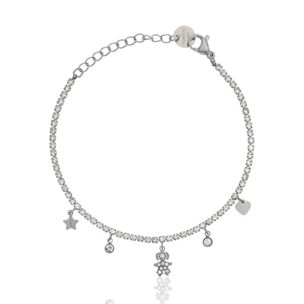 Tennis con Bimba-Bracciale in Acciaio - BAC-103-AA2539B Bimba