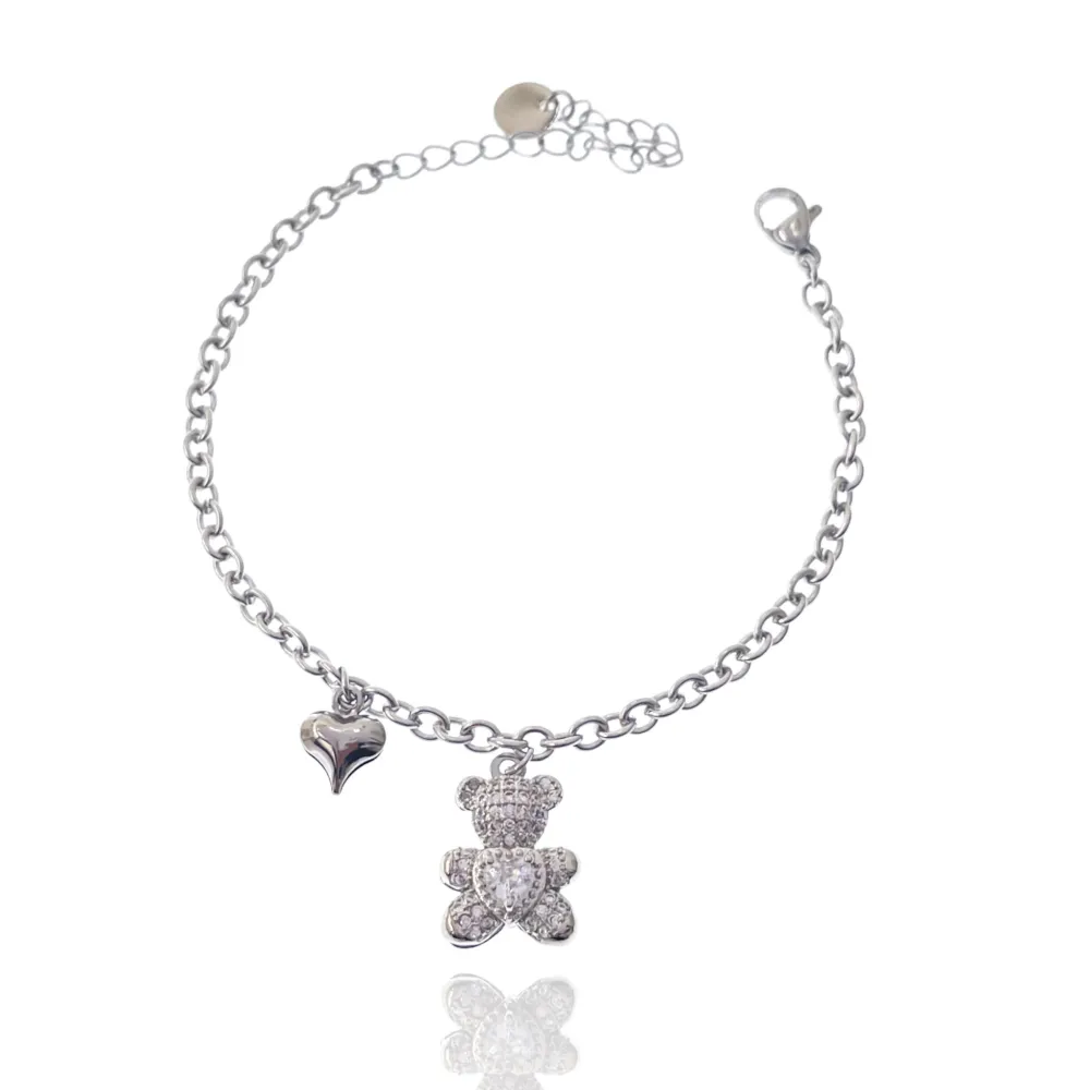 Orsetto-Bracciale in Acciaio con Chiusura - BAC-103-AA2717B