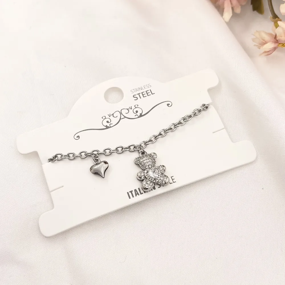 Orsetto-Bracciale in Acciaio con Chiusura - BAC-103-AA2717B