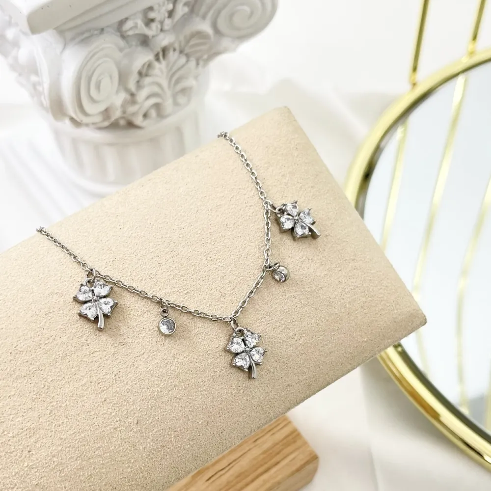 Quadrifoglio -Bracciale in Acciaio con Chiusura - BAC-103-AA2767B