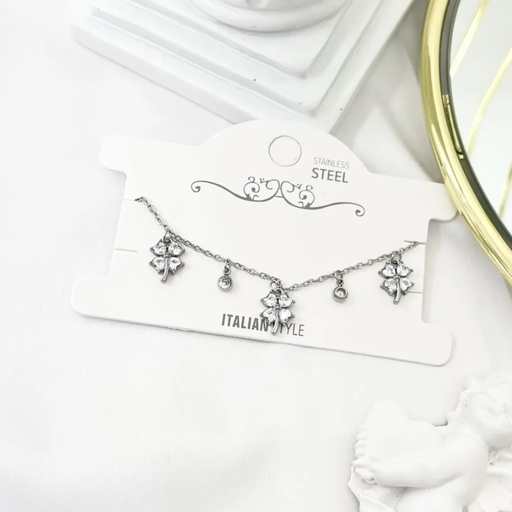 Quadrifoglio -Bracciale in Acciaio con Chiusura - BAC-103-AA2767B