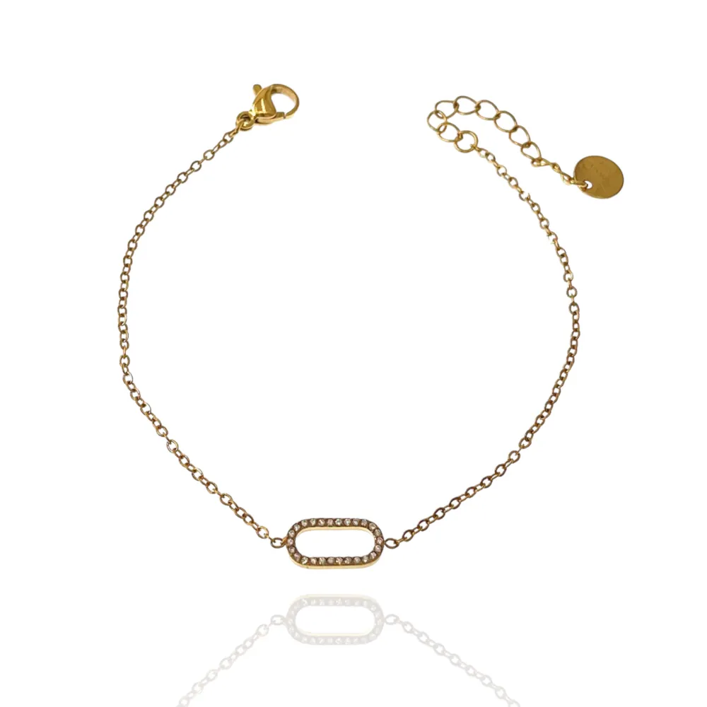 Cerchio Ovale-Bracciale in Acciaio con Chiusura - BAC-103-AA2829B