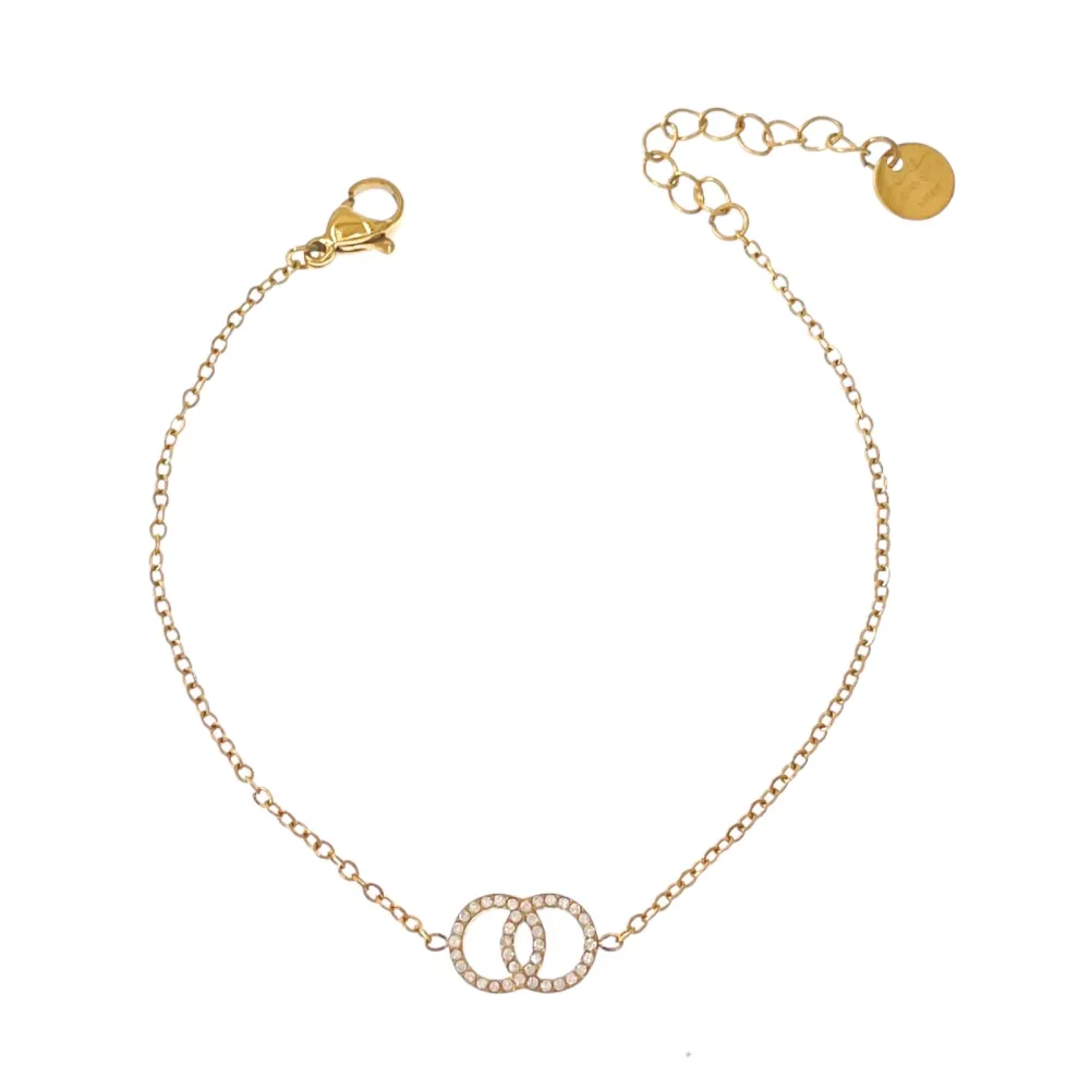 Doppio Cerchio-Bracciale in Acciaio con Chiusura - BAC-103-AA2839B