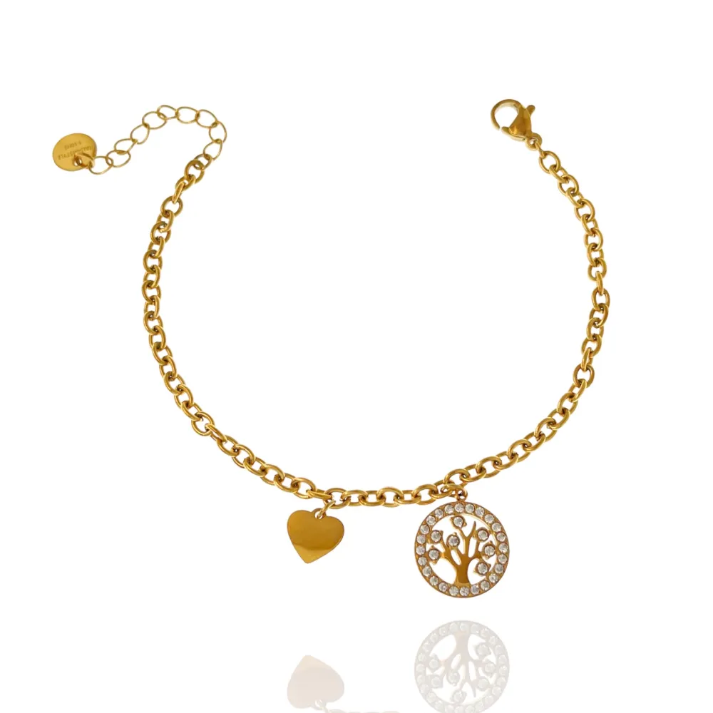 Albero della Vita -Bracciale in Acciaio con Chiusura - BAC-103-AA2858B