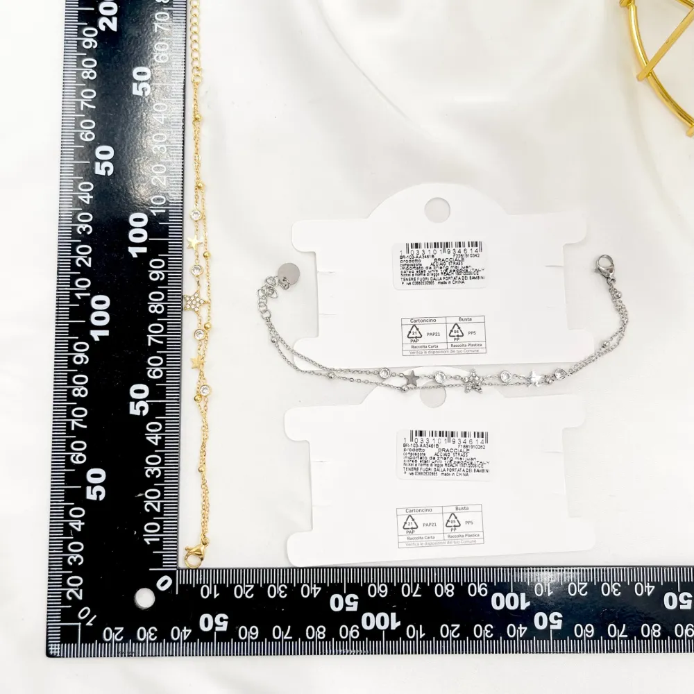 Doppio con la Stella-Bracciale in Acciaio - BAC-103-AA3461B