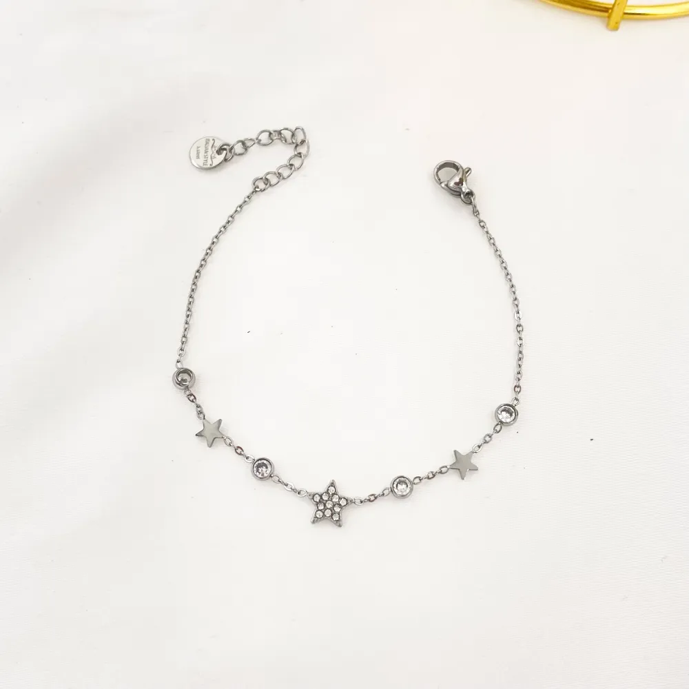 Stella con Punto Luce-Bracciale in Acciaio - BAC-103-AA3479B