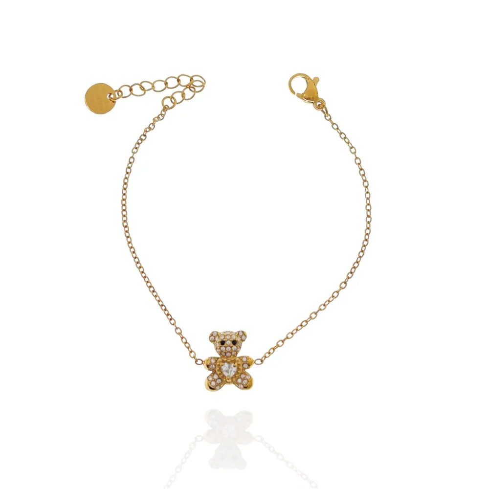 Orsetto con Cuore-Bracciale in Acciaio - BAC-103-AA4187B