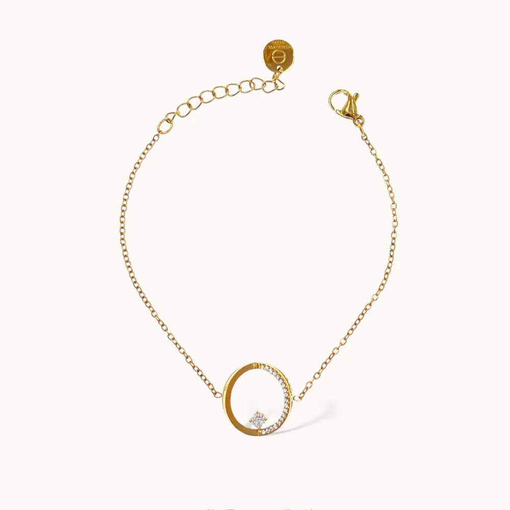 Cerchio con Punto Luce-Bracciale in Acciaio - BAC-103-AA4192B