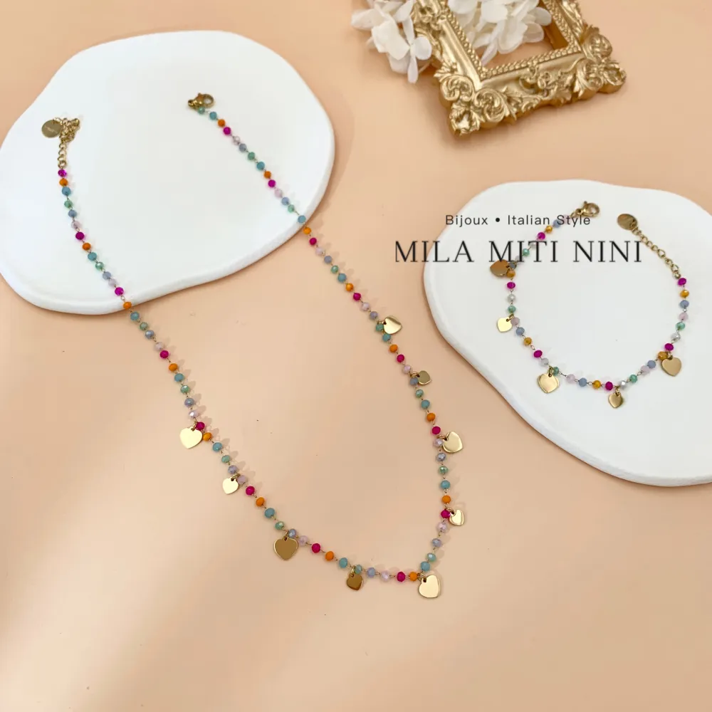 Perline Colorate con Stella-Bracciale in Acciaio con Chiusura - BAC-103-AA421B