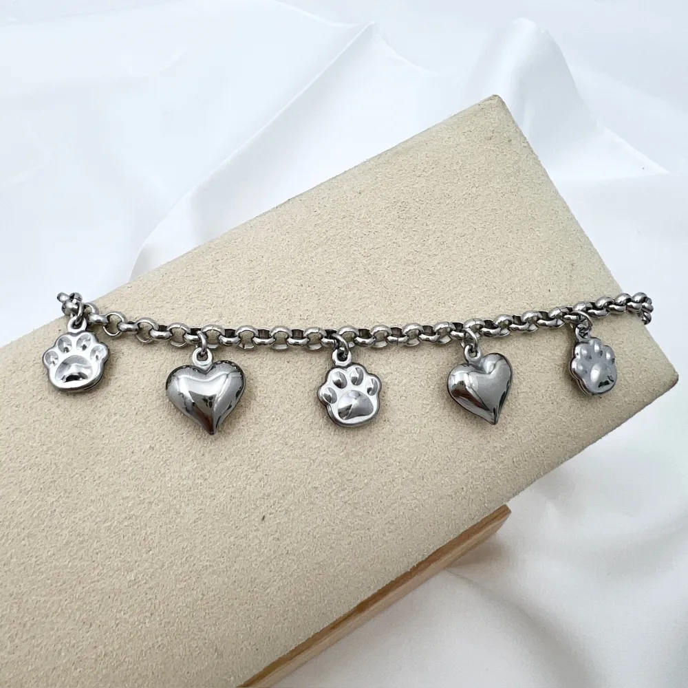 Cuore Zampa -Bracciale in Acciaio - BAC-103-AA4519B