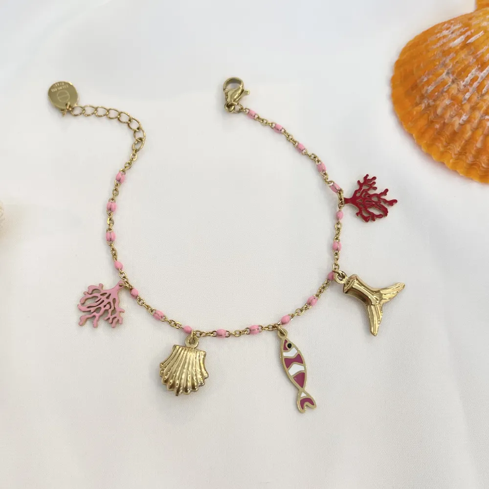 Mare Conchiglia Stella Marina Pesce-Bracciale in Acciaio - BAC-103-AA5138BB