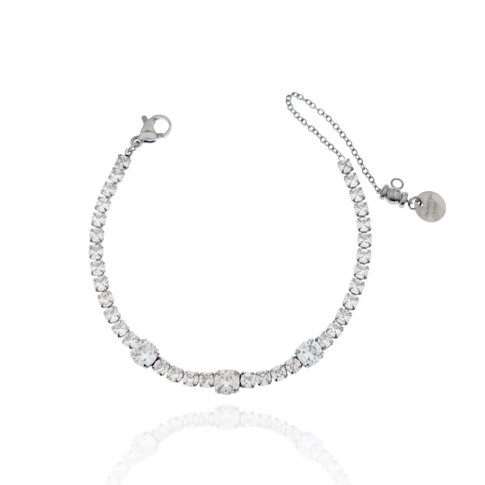 Tennis con Punto Luce-12pz Bracciali in Acciaio - BAC-103-AA702B