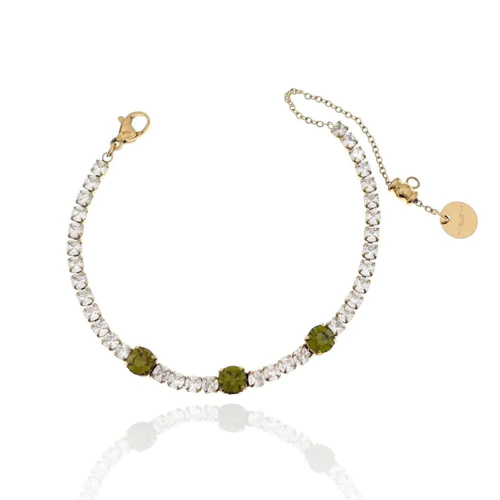 Tennis con Punto Luce-12pz Bracciali in Acciaio - BAC-103-AA702B