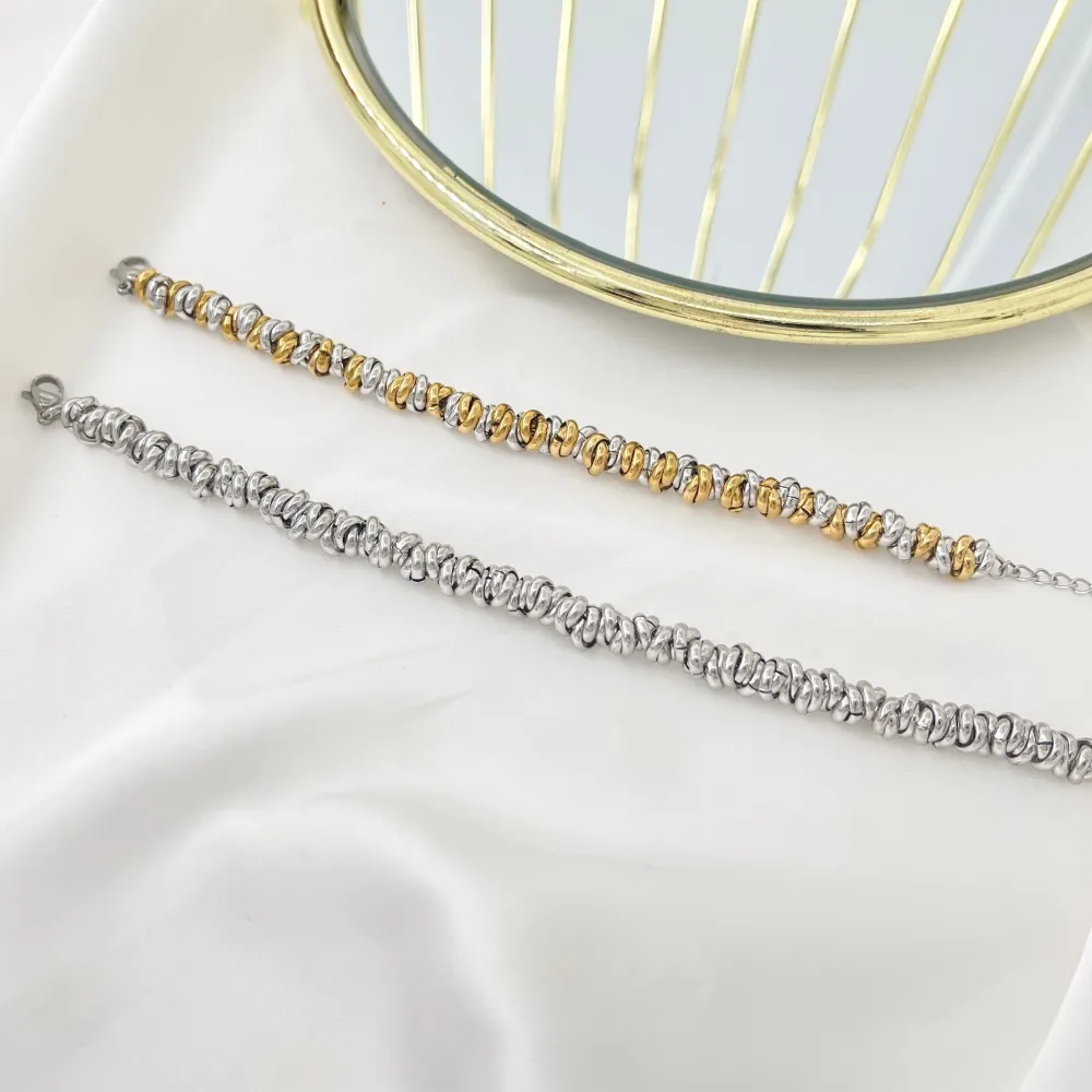 Anellini Intrecciato-Bracciale in Acciaio - BAC-208-221