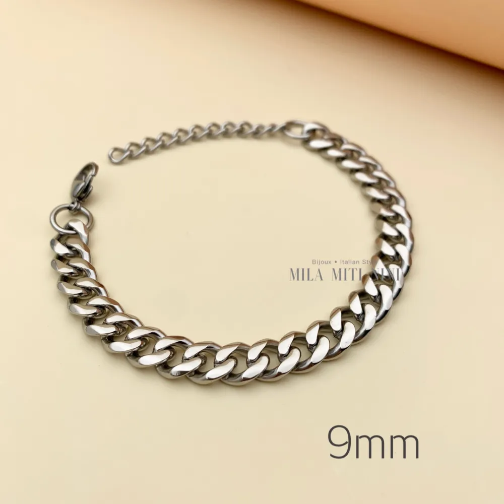 Groumette 9mm-Bracciale in Acciaio con Chiusura - BAC208-241-242-243