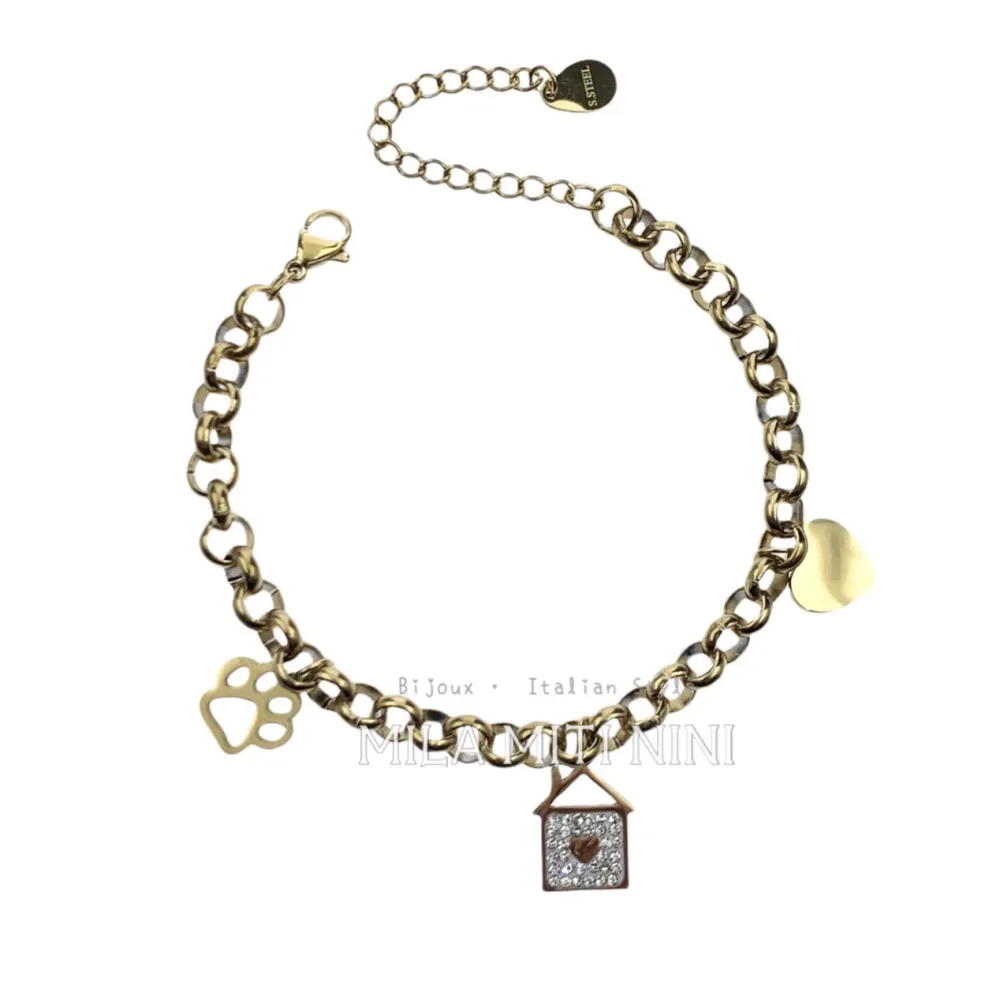 Zampa Casa Cuore -Bracciale in Acciaio con Chiusura - BAC413-1252-1