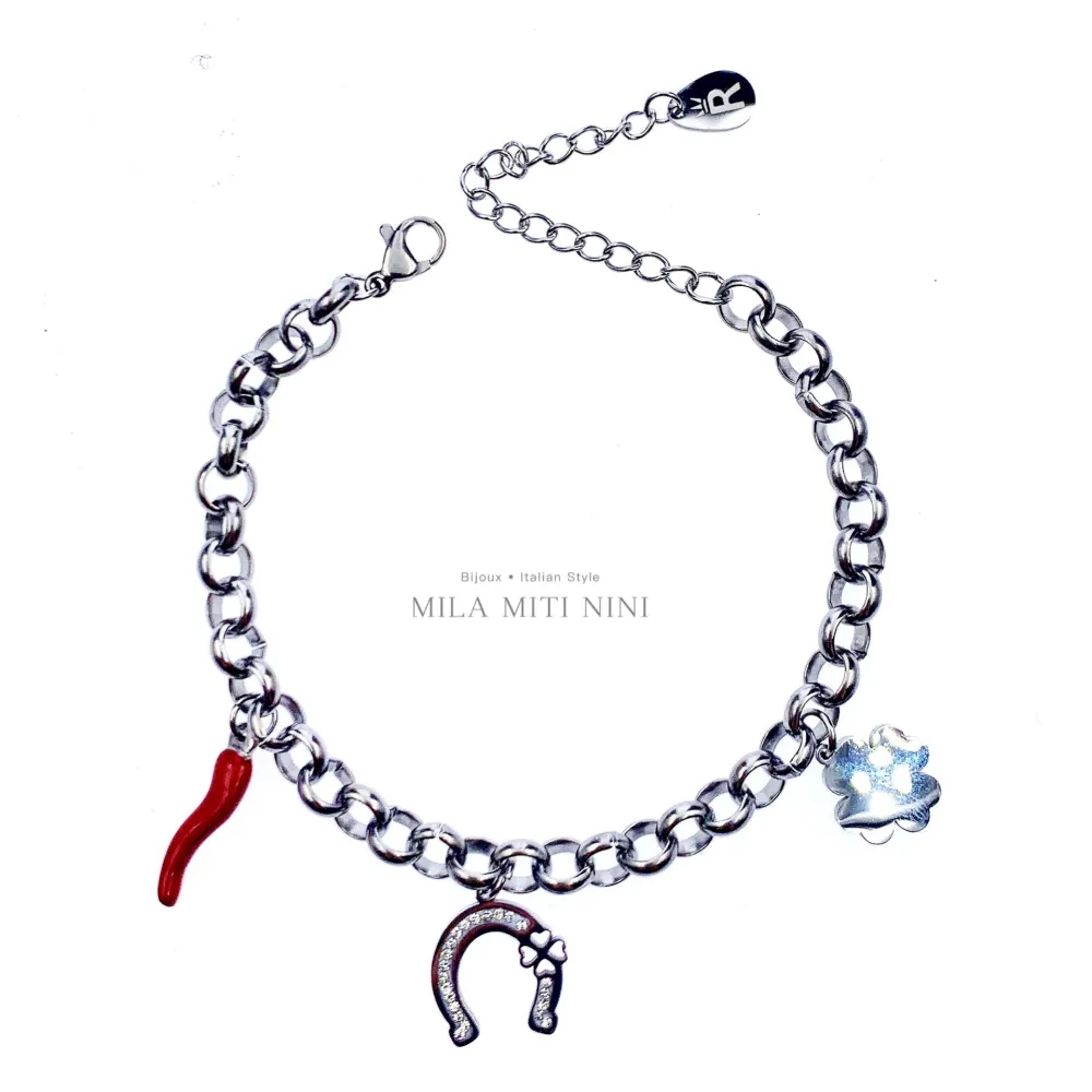 Fortuna-Bracciale in Acciaio con Chiusura - BAC413-1254