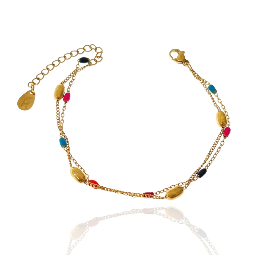 Palline Smaltate-Bracciale in Acciaio - BAC-413-1271