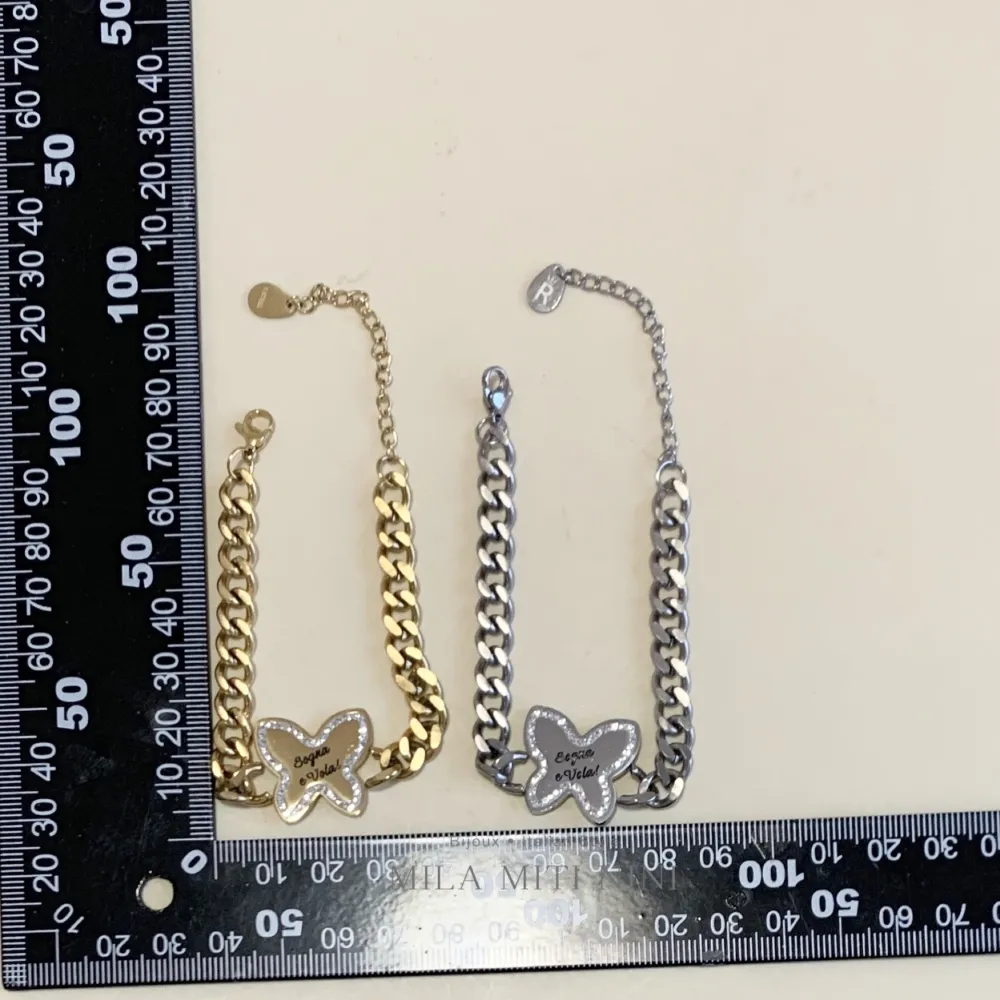 Farfalla Sogna e Vola -Bracciale in Acciaio con Chiusura - BAC-413-1380