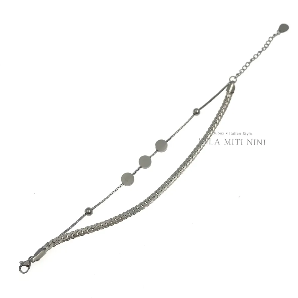 Doppio-Bracciale in Acciaio con Chiusura - BAC413-1405