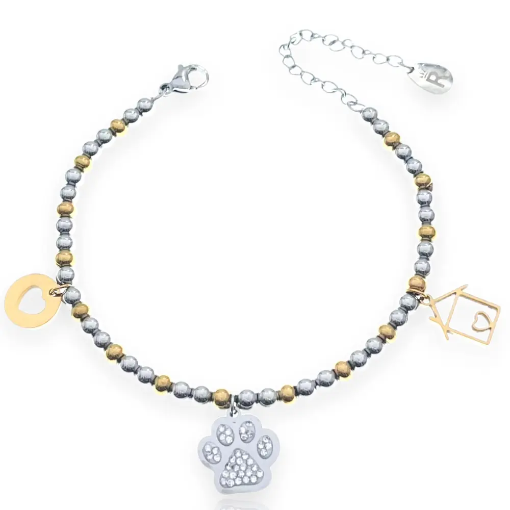 Zampa Casa-Bracciale in Acciaio con Chiusura - BAC-413-1442