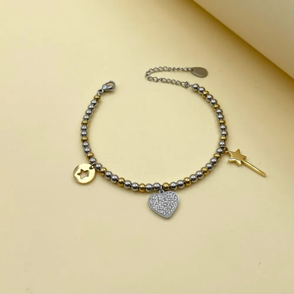 Cuore-Bracciale in Acciaio con Chiusura - BAC-413-1443