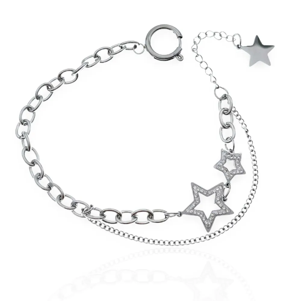 Stella-Bracciale in Acciaio con Chiusura - BAC-413-1515