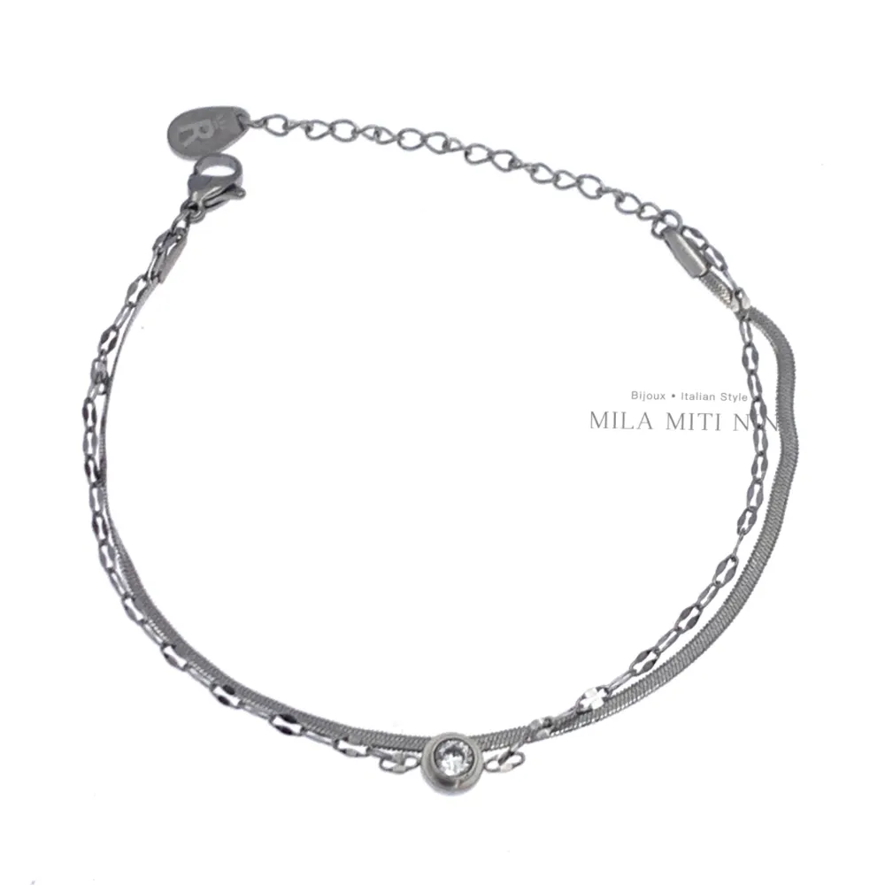 Doppio con P.luce-Bracciale in Acciaio con Chiusura - BAC413-1552