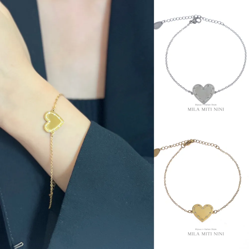 Cuore-Bracciale in Acciaio con Chiusura - BAC-413-1571