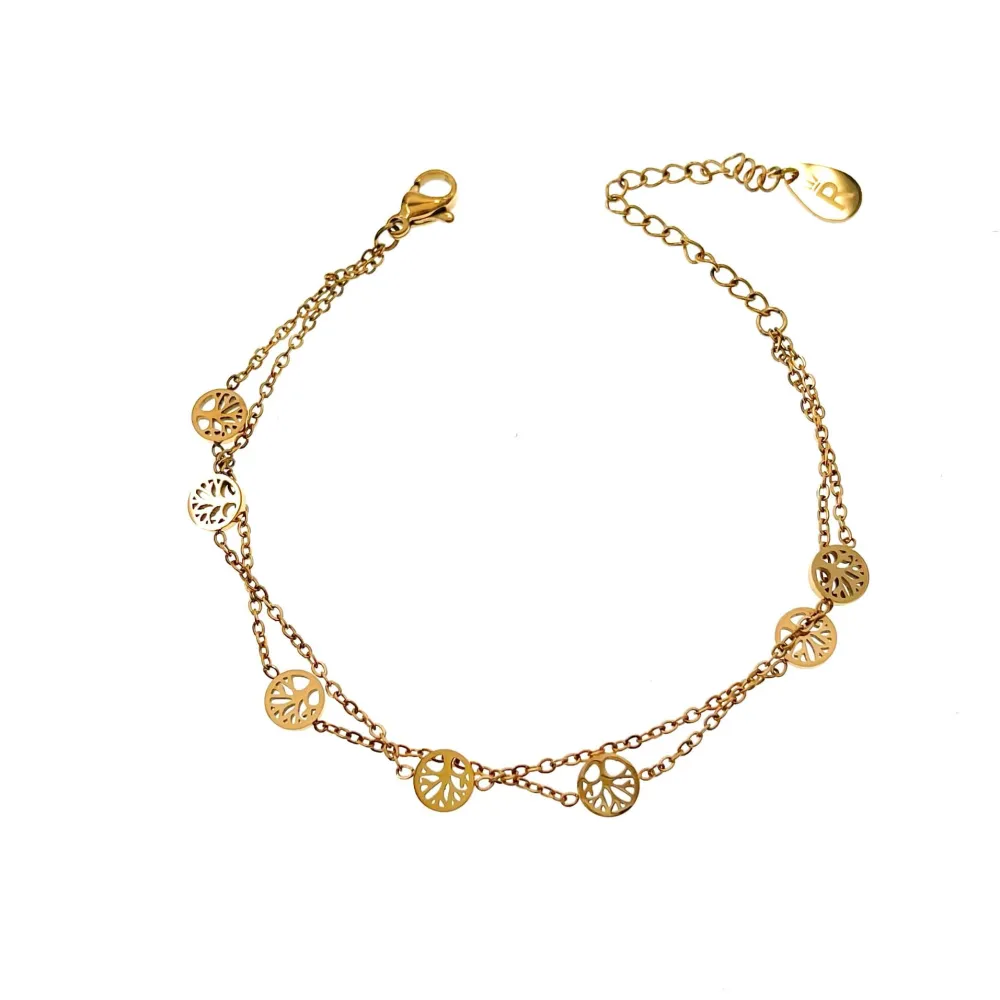 Doppio con Albero della Vita-Bracciale in Acciaio con Chiusura - BAC-413-1662