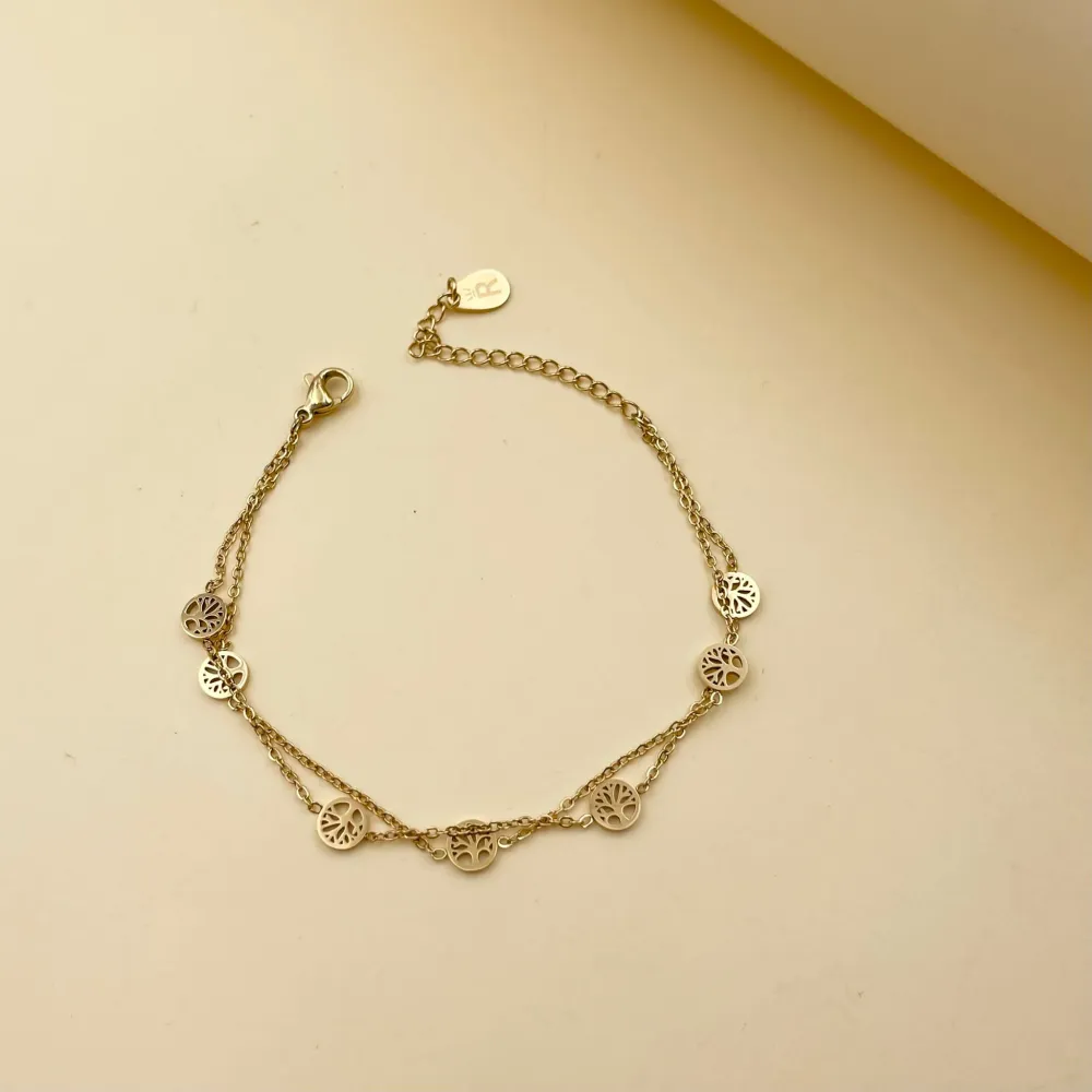 Doppio con Albero della Vita-Bracciale in Acciaio con Chiusura - BAC-413-1662