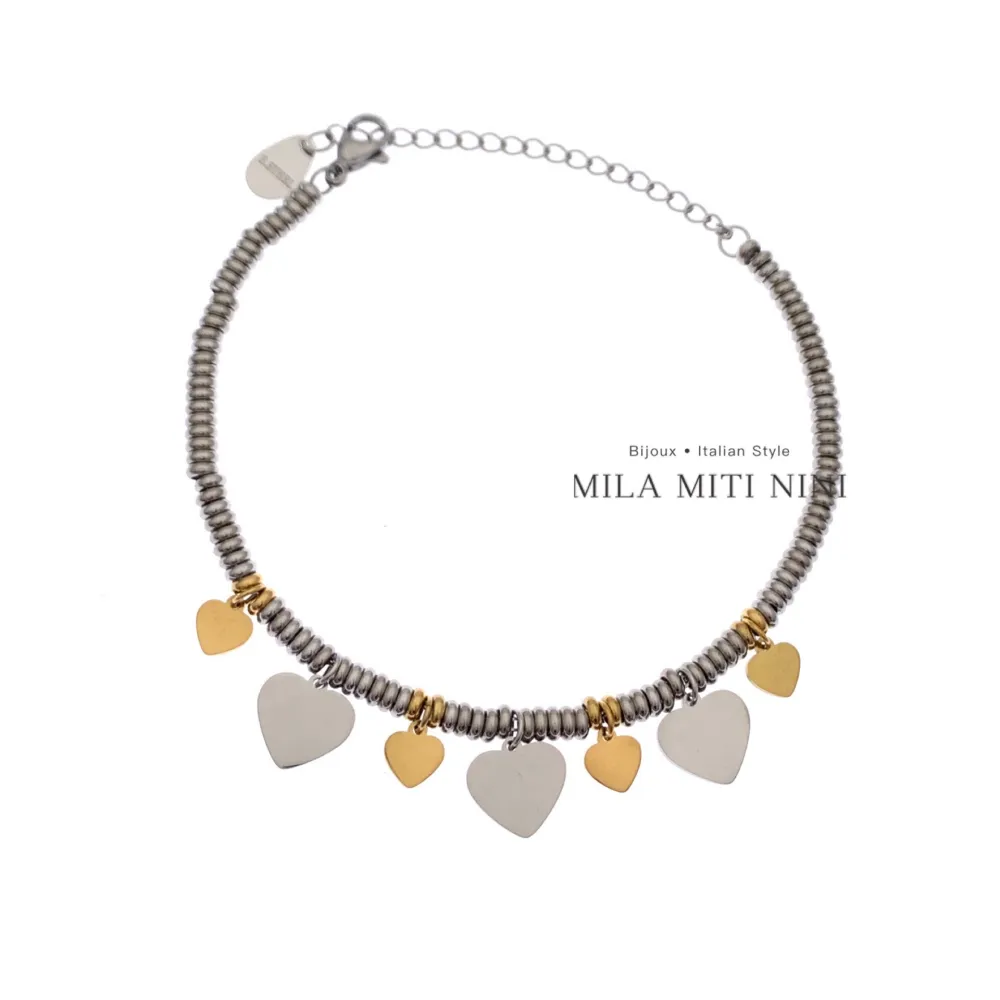 Cuore-Bracciale in Acciaio con Chiusura - BAC-413-1668A