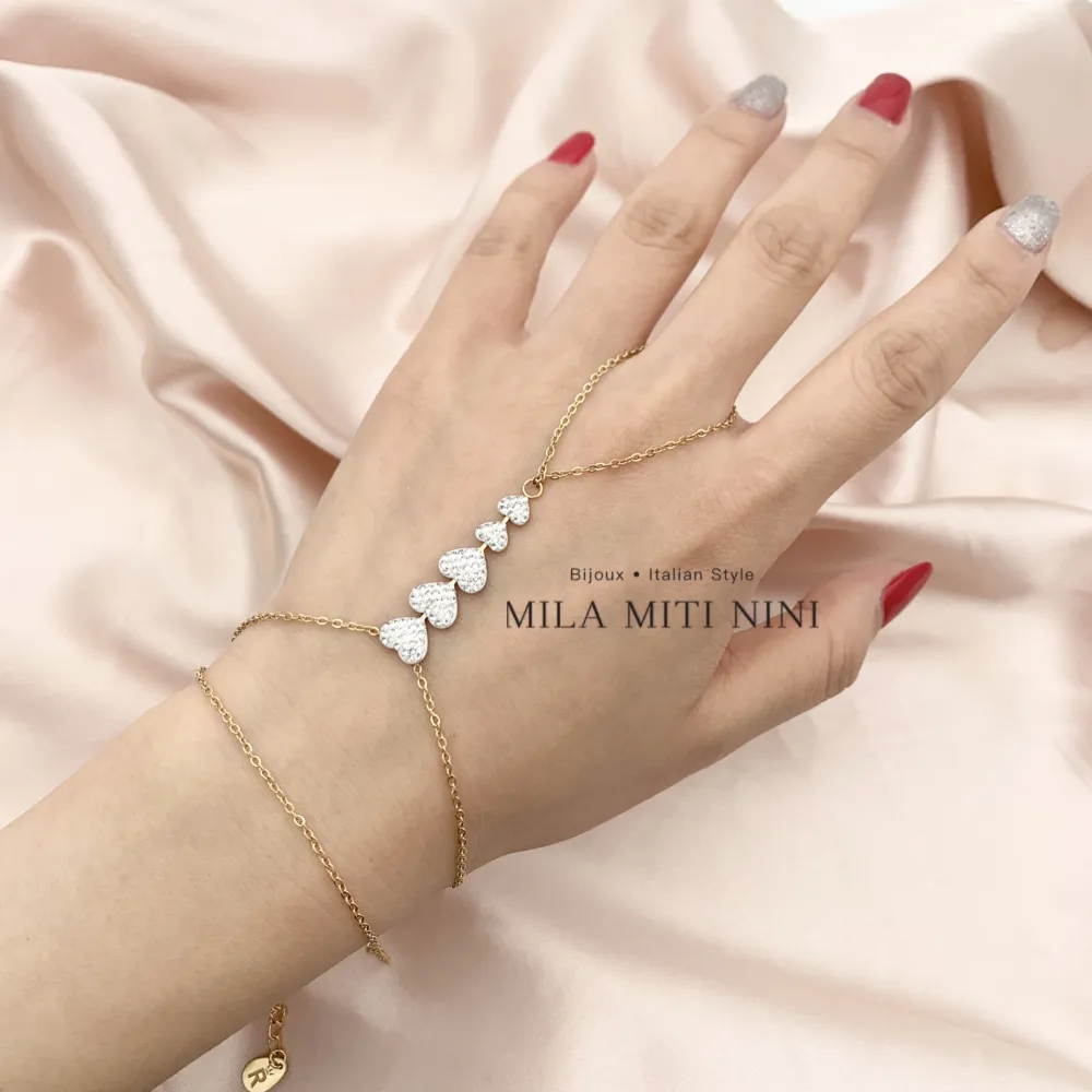 Cuore con Strass-Baciamano in Acciaio - BAC-413-1912