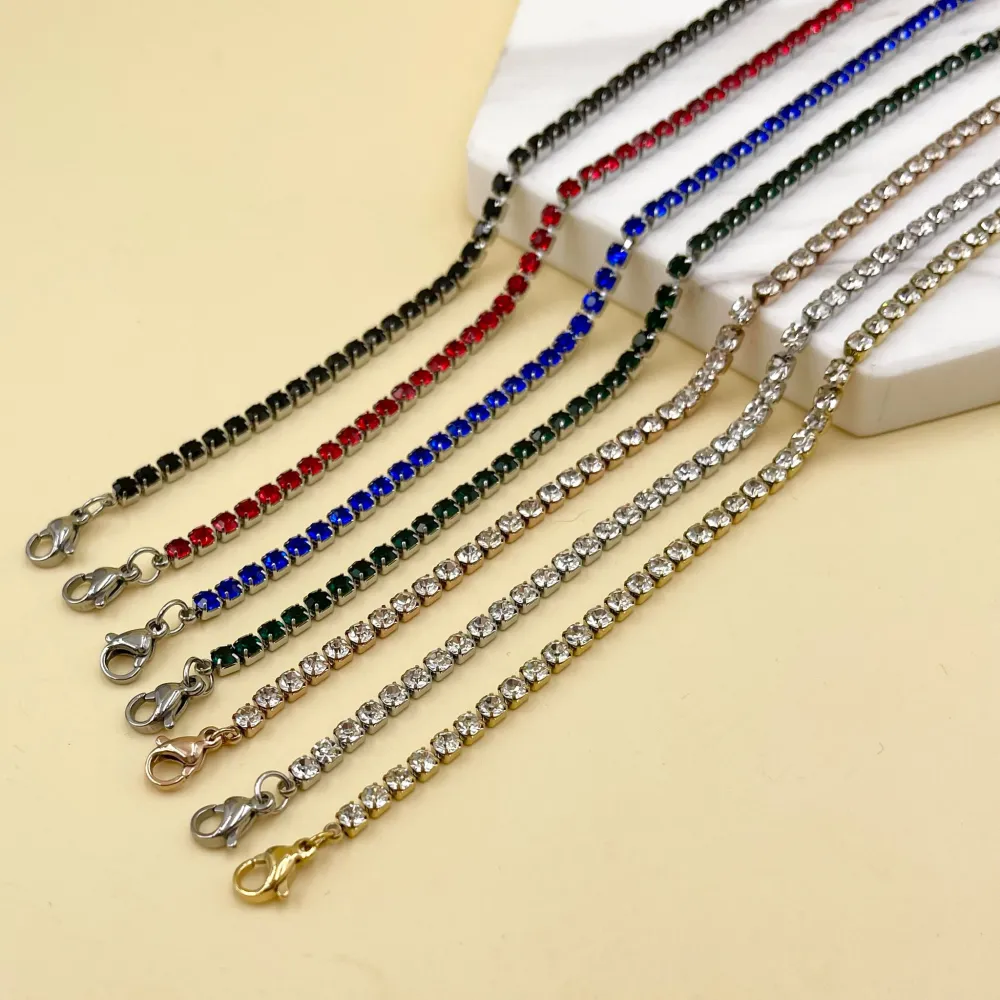 Tennis 3mm-Bracciale in Acciaio con Chiusura - BAC-413-200