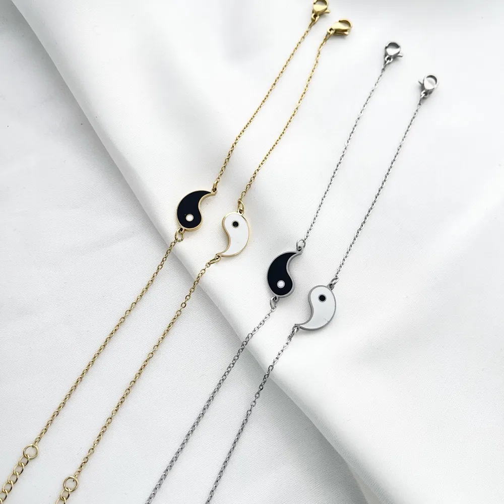 Ying Yang per Coppia-Due Bracciali in Acciaio - BAC-413-2042