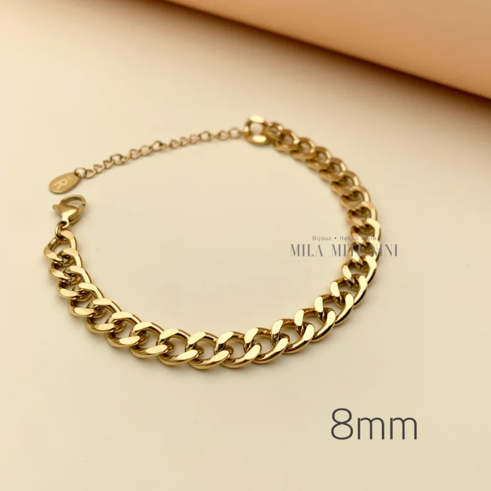 Groumette 8mm-Bracciale in Acciaio con Chiusura - BAC413-2381