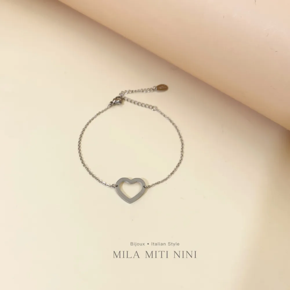Cuore Vuoto -Bracciale in Acciaio con Chiusura - BAC-413-571