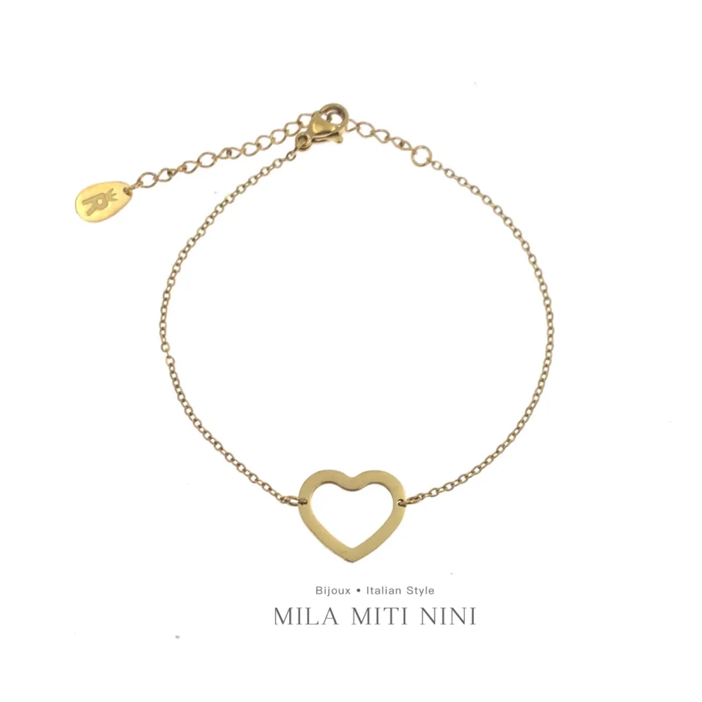 Cuore Vuoto -Bracciale in Acciaio con Chiusura - BAC-413-571