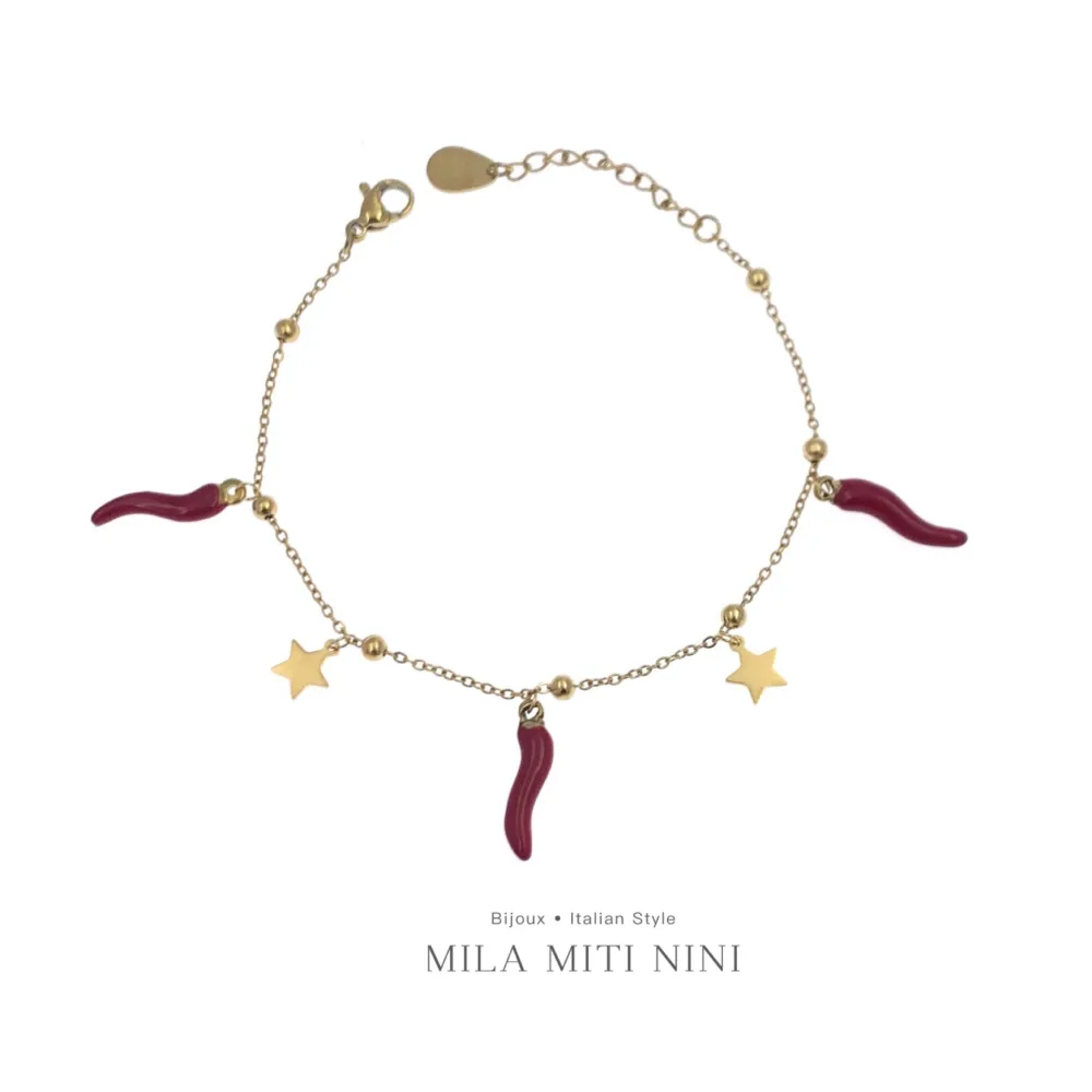 Cornino Stella-Bracciale in Acciaio con Chiusura - BAC-413-852