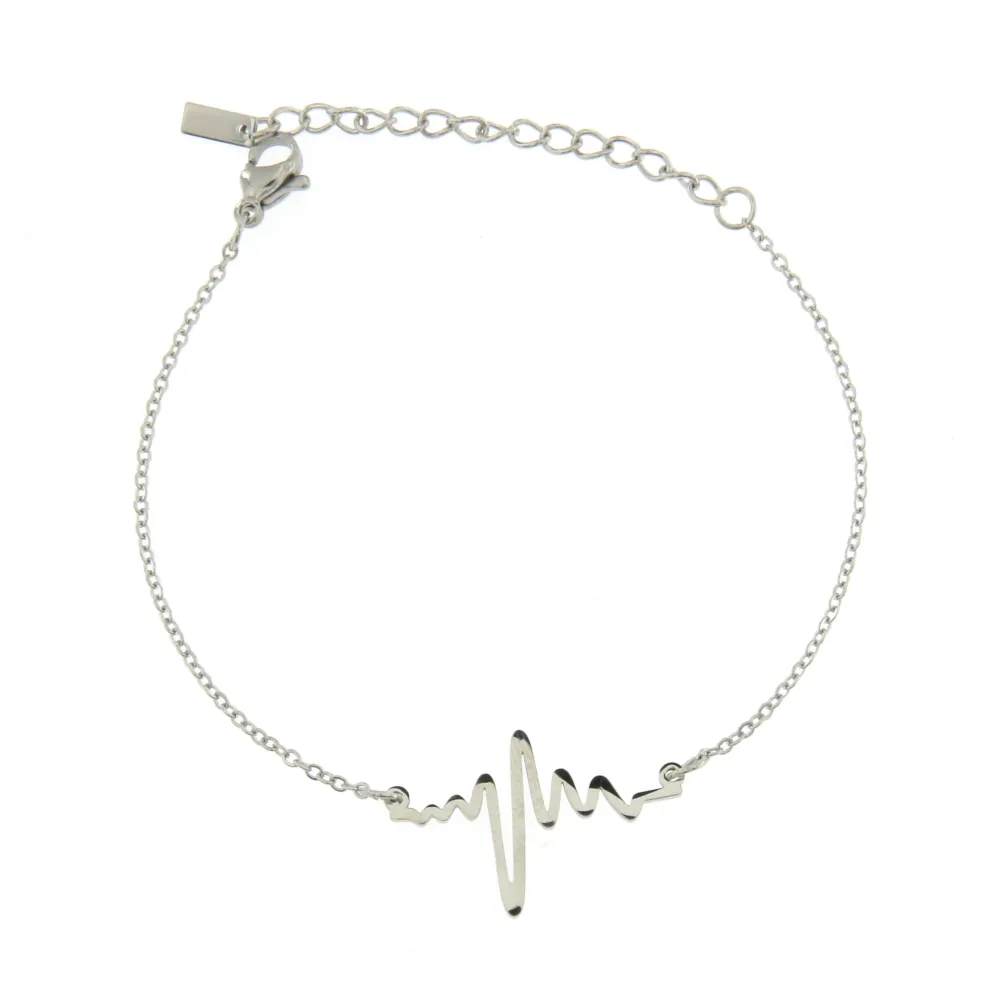 BAC6782-Battito Cuore-Bracciale con Chiusura in Acciaio - BAC6782-Battito Cuore-Bracciale con Chiusura in Acciaio